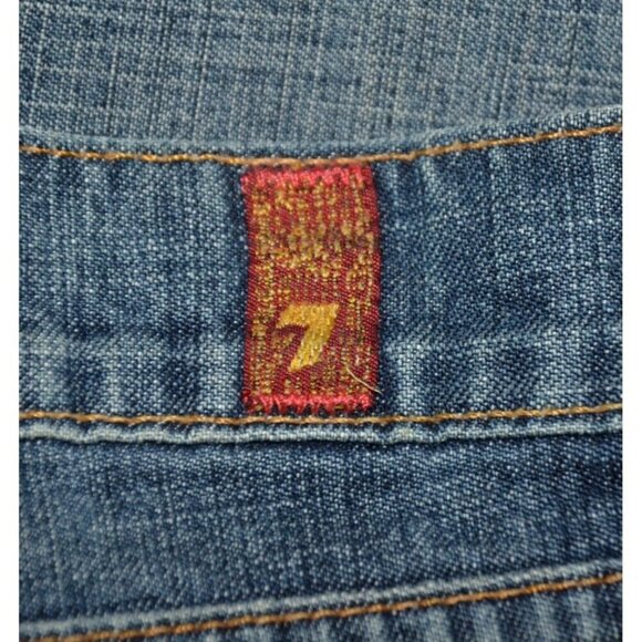 Ladies Seven for All Mankind Wide Leg Crop Vintage Dojo Jeans Size 32 Light Wash - Picture 8 of 12